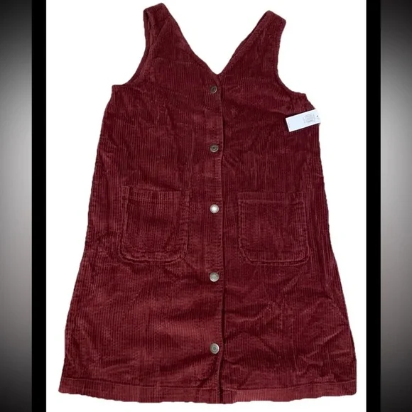NWT Old Navy Corduroy Maroon Girl’s Jumper Large 10/12 - Picture 1 of 2